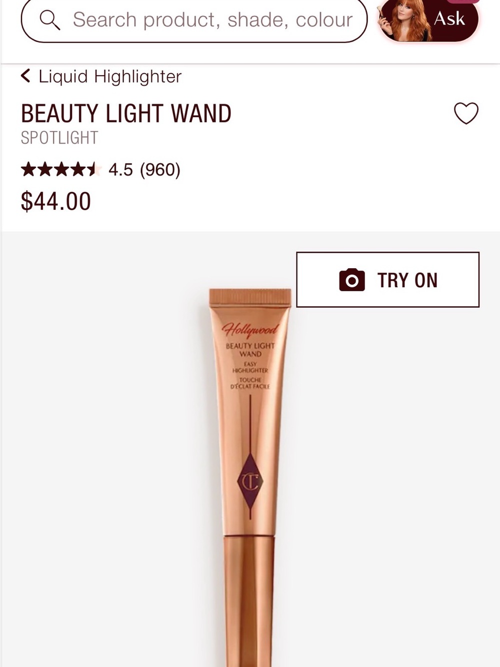 Charlotte Tilbury Beauty Light Wand Highlighter - Rose Gold